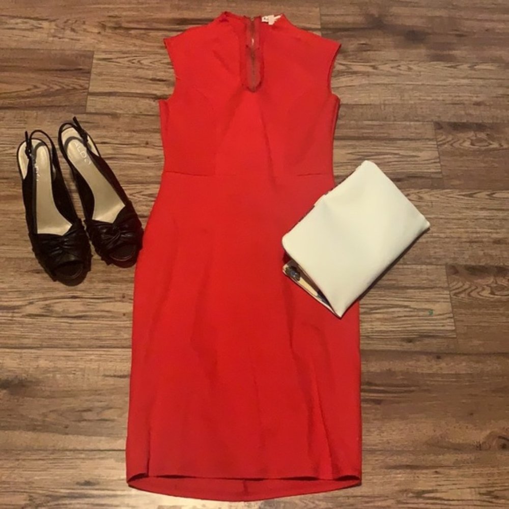 Rolla Coster Body-Contour Midi Dress, Red, Size Small